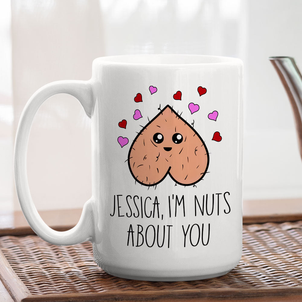 Going Nuts Because Of You - Personalized Custom Coffee Mug