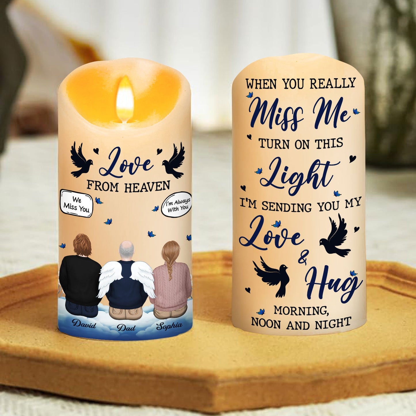 Love From Heaven - Personalized Custom LED Candle