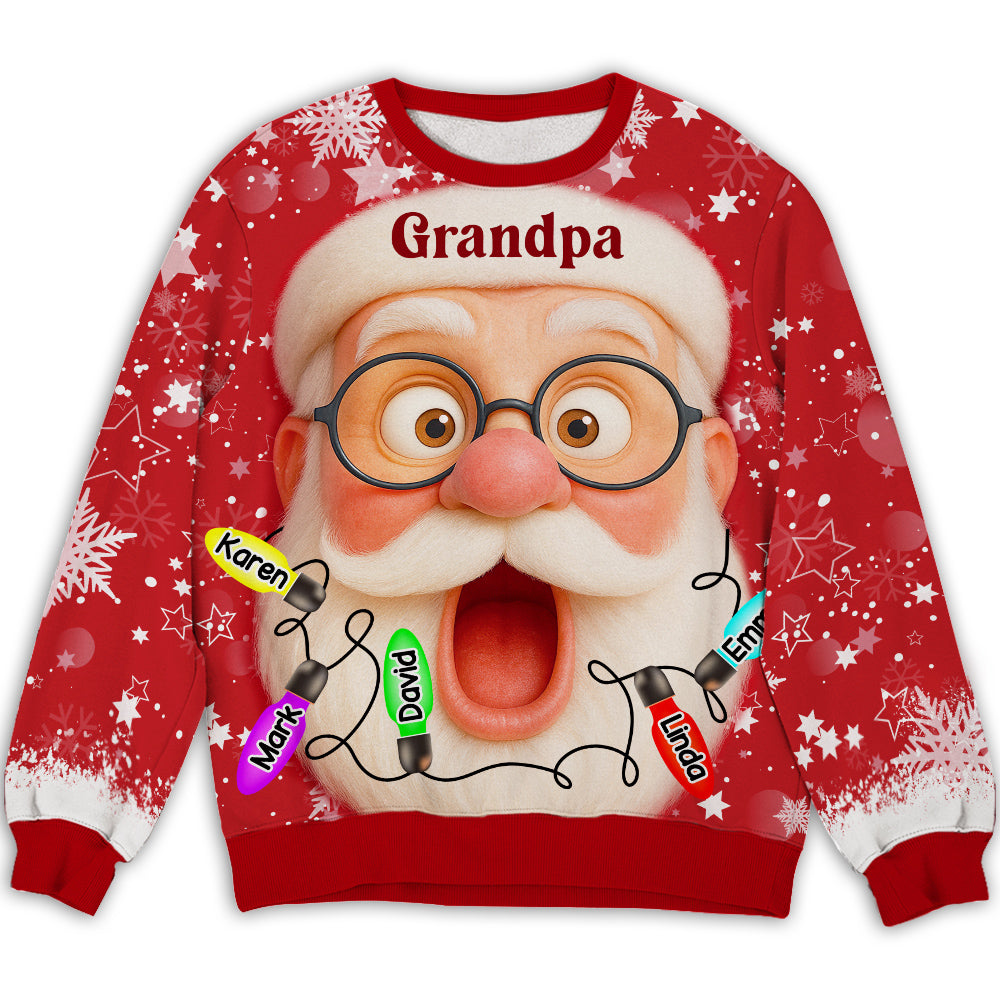 Grandpa And Grandkids Christmas - Personalized Custom All-Over-Print Sweatshirt