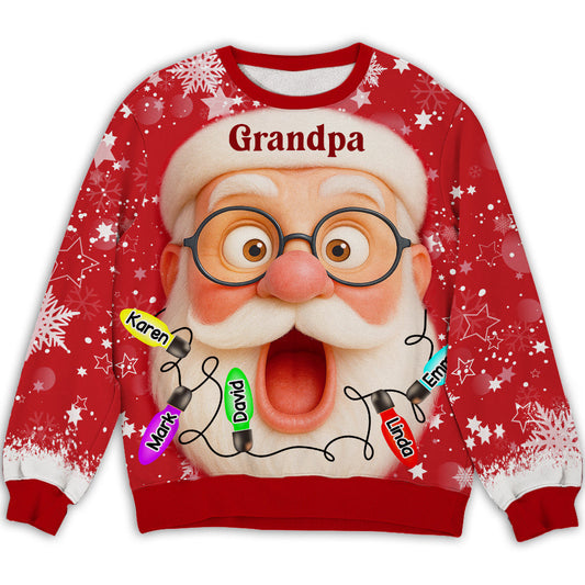 Grandpa And Grandkids Christmas - Personalized Custom All-Over-Print Sweatshirt
