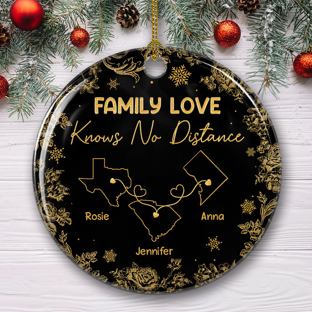 Miles Apart Close At Heart - Personalized Custom Ceramic Ornament