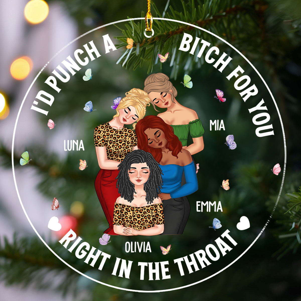 Besties Lean On Shoulder  - Personalized Custom Acrylic Ornament