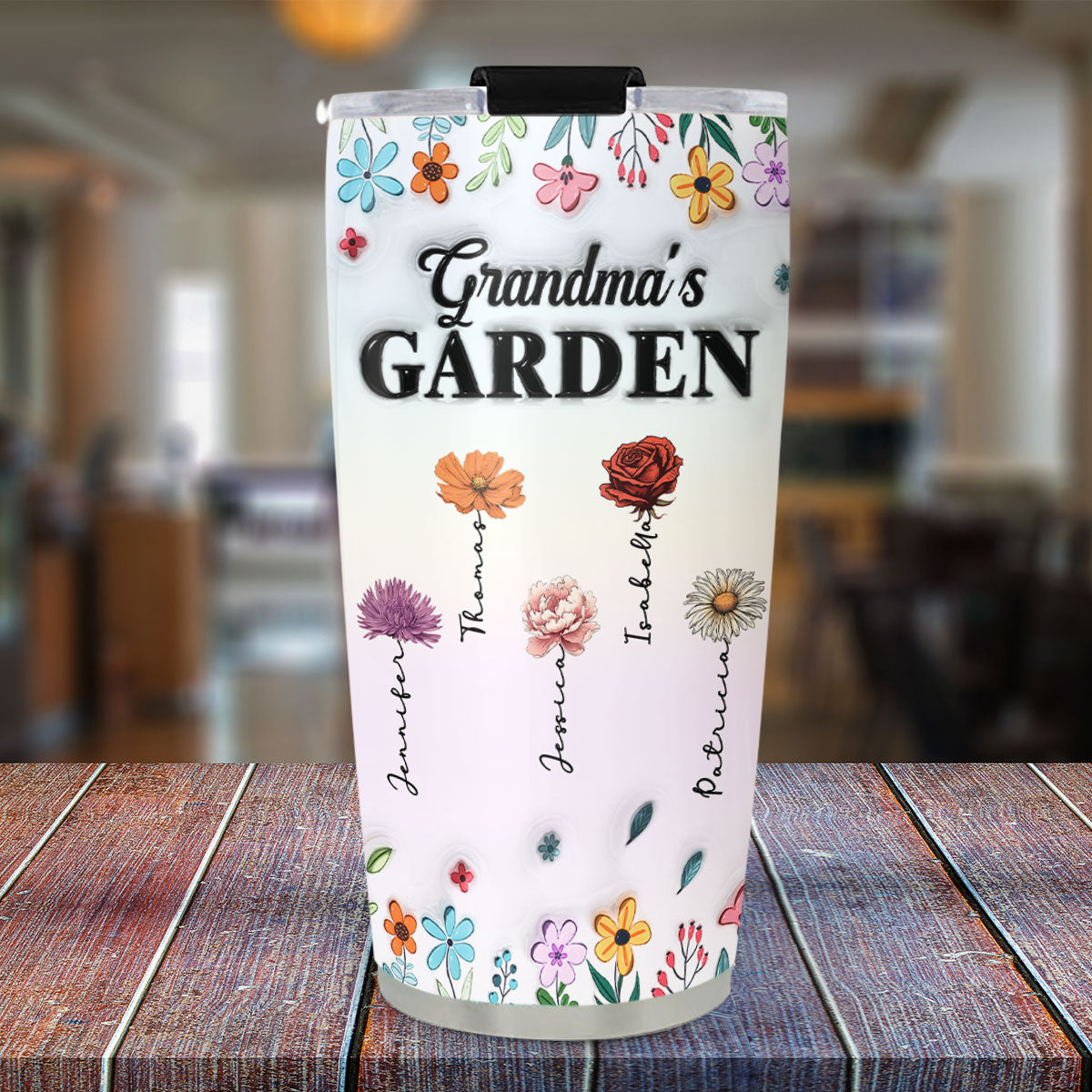Kids Flower Garden - Personalized Custom 3D Inflated Effect Tumbler