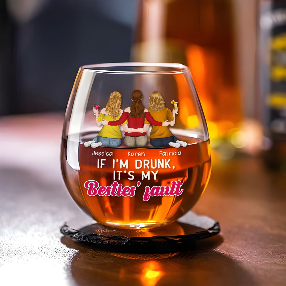 Sisters Fault - Personalized Custom Wine Glass