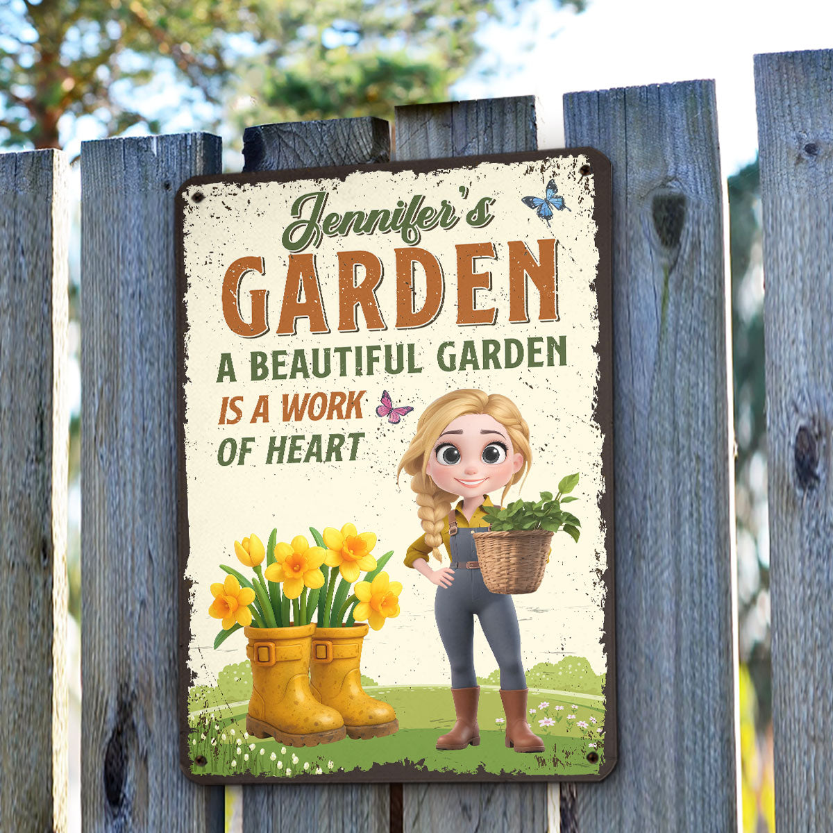 A Beautiful Garden - Personalized Custom Metal Sign