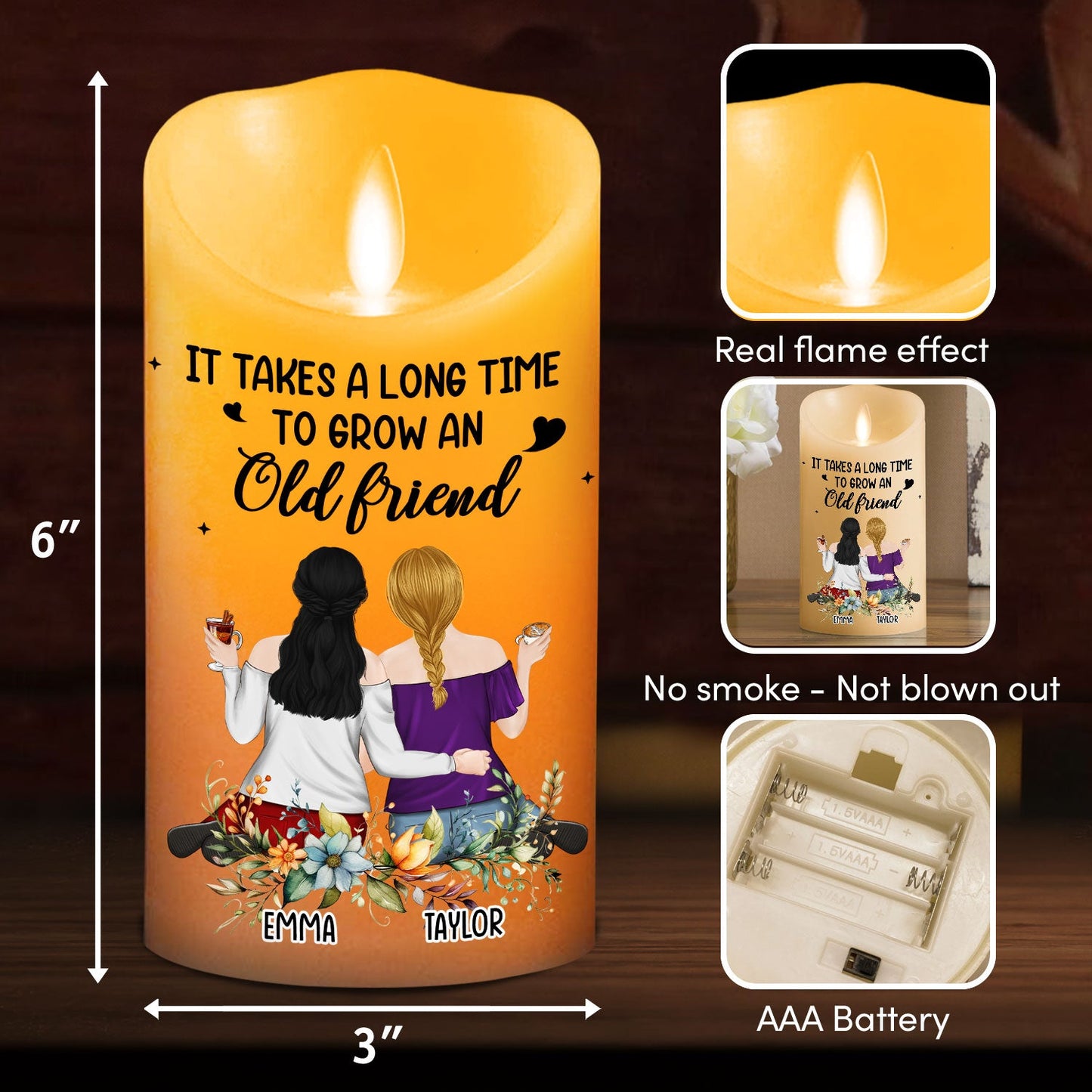 Grow An Old Friend - Personalized Custom LED Candle