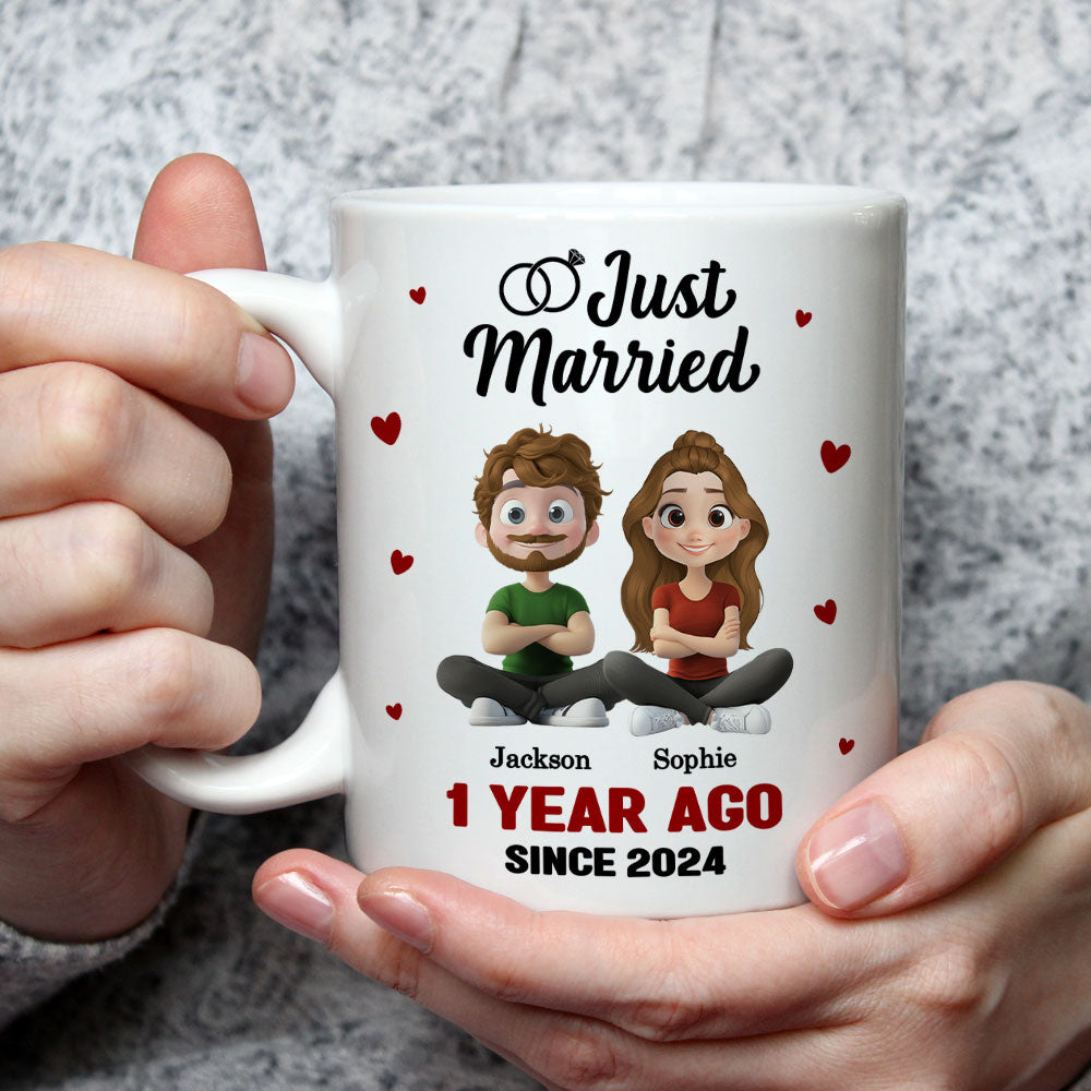 We Just Married - Personalized Custom Coffee Mug