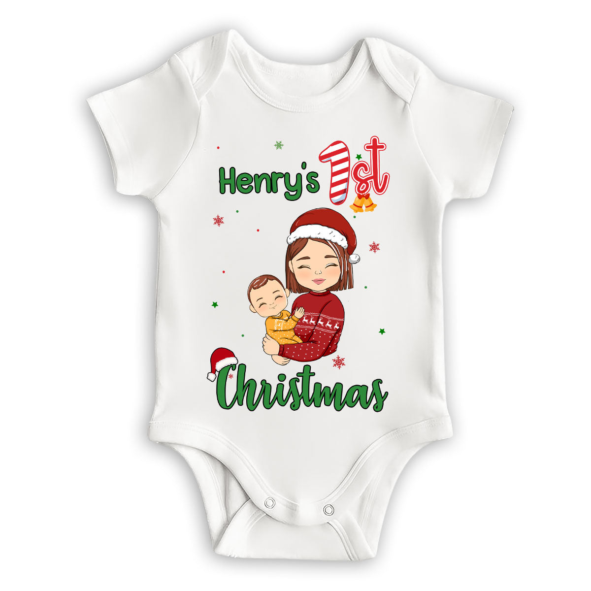 Baby First Christmas - Personalized Custom Baby Onesie