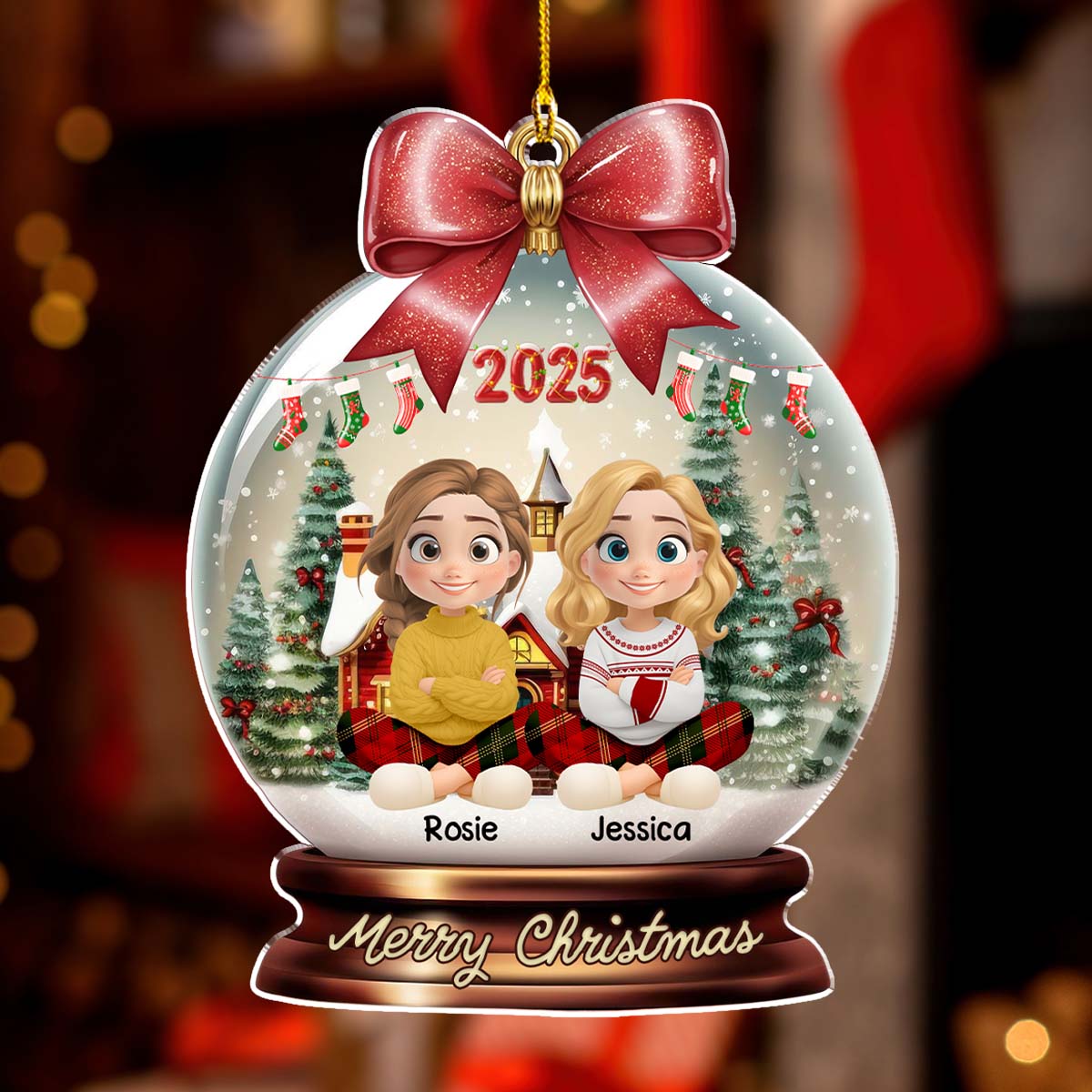 Merry Christmas My Besties 2025 - Personalized Custom Acrylic Ornament