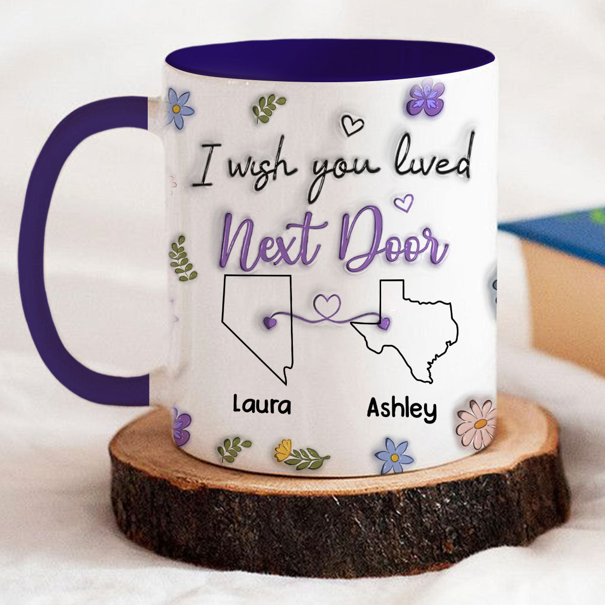I Wish We Lived Closer - Personalized Custom Accent Mug