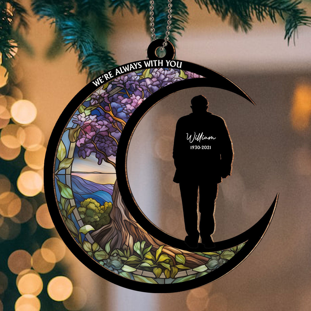 Those We Love Do not Go Away - Personalized Custom Suncatcher Ornament