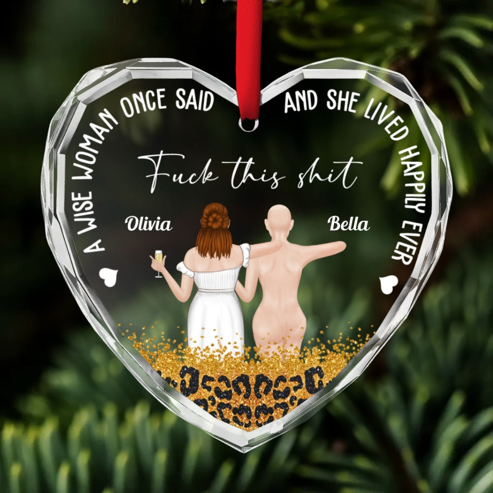 Gift For Best Friends Sisters - Personalized Custom Glass Ornament