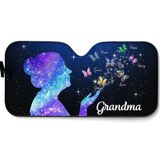 Grandma And Kids Beautiful - Personalized Custom Car Sunshade