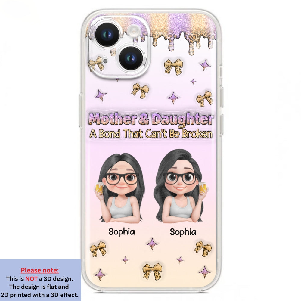 A Bond Between Mother And Daughter - Personalized Custom 3D Inflated Effect Phone Case