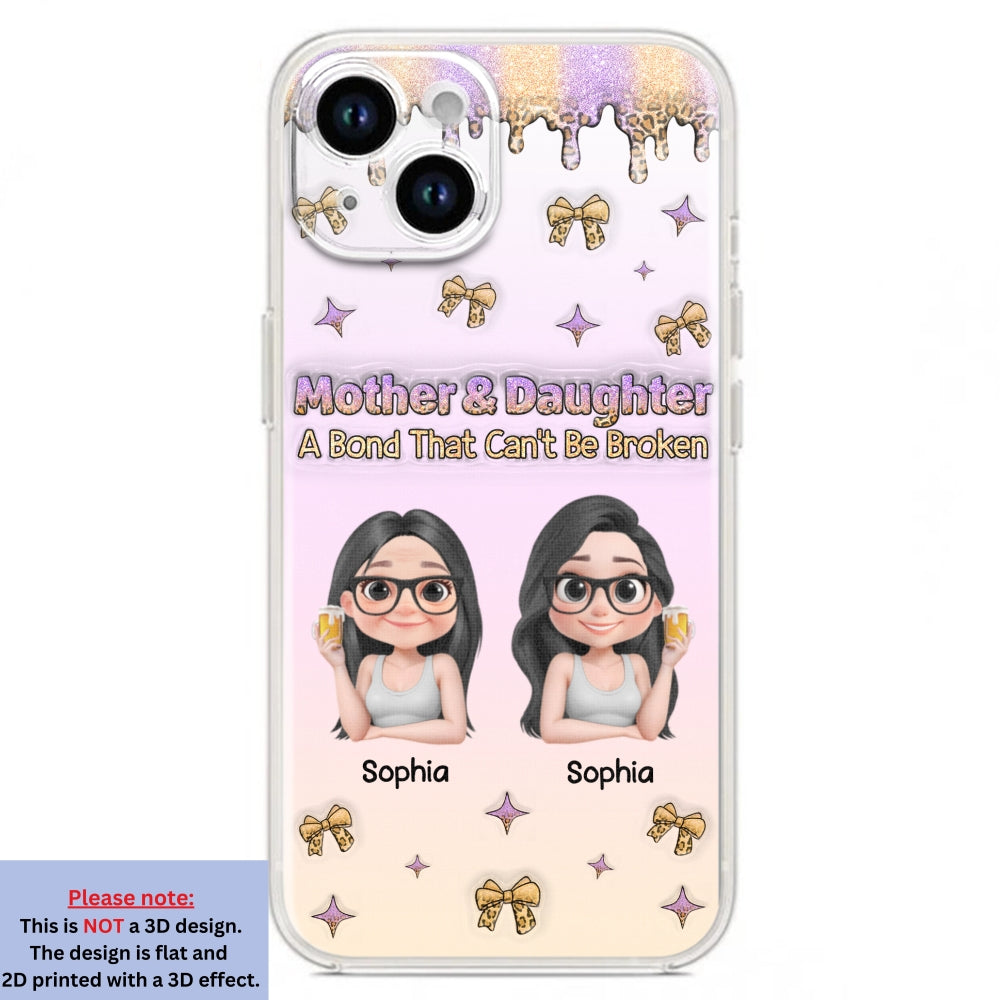A Bond Between Mother And Daughter - Personalized Custom 3D Inflated Effect Phone Case