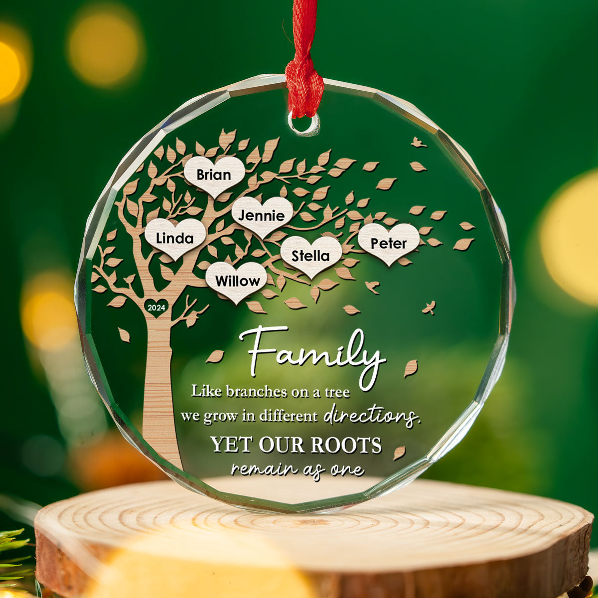Our Roots Remain As One - Personalized Custom Glass Ornament