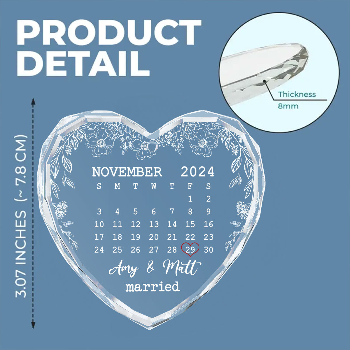 The Day We Met - Personalized Custom Glass Ornament