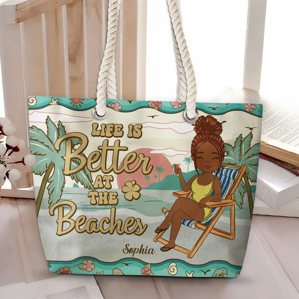 Hola Beaches- Personalized Beach Bag