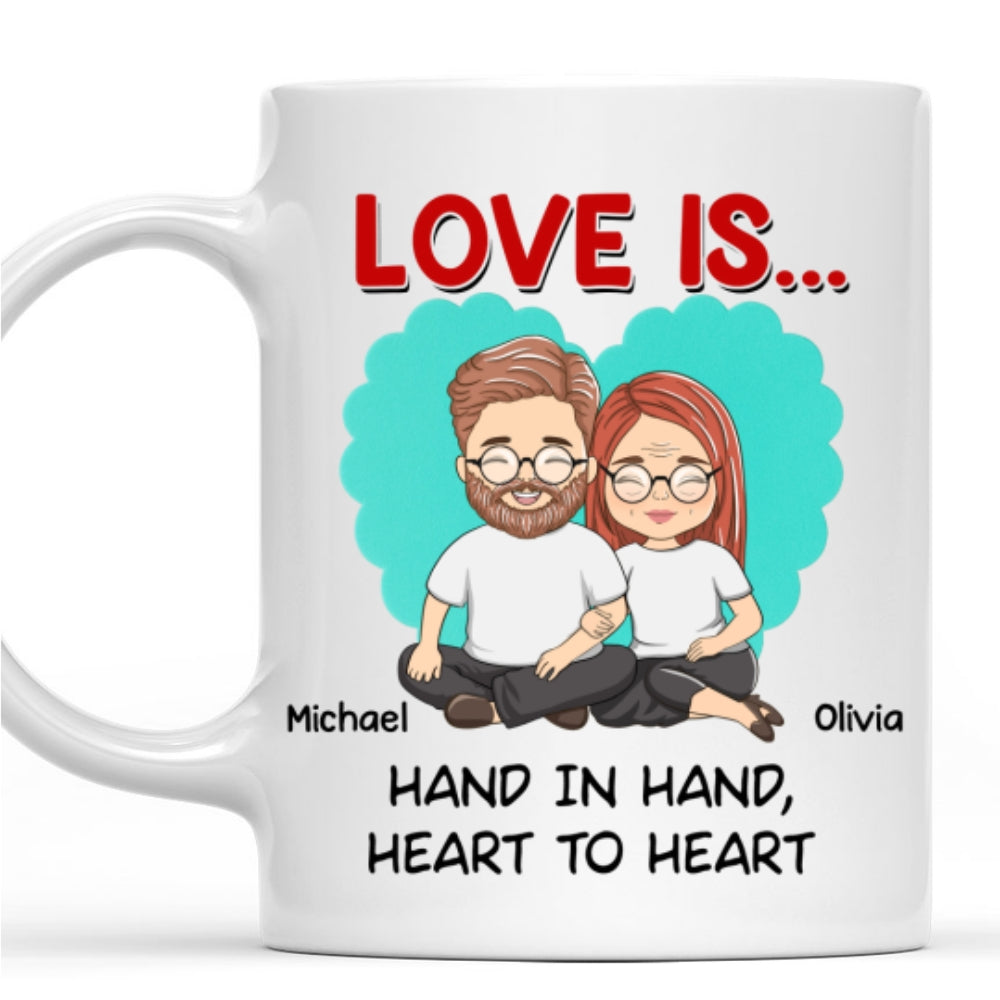 Hearts Holding Hands Forever More - Personalized Custom Coffee Mug