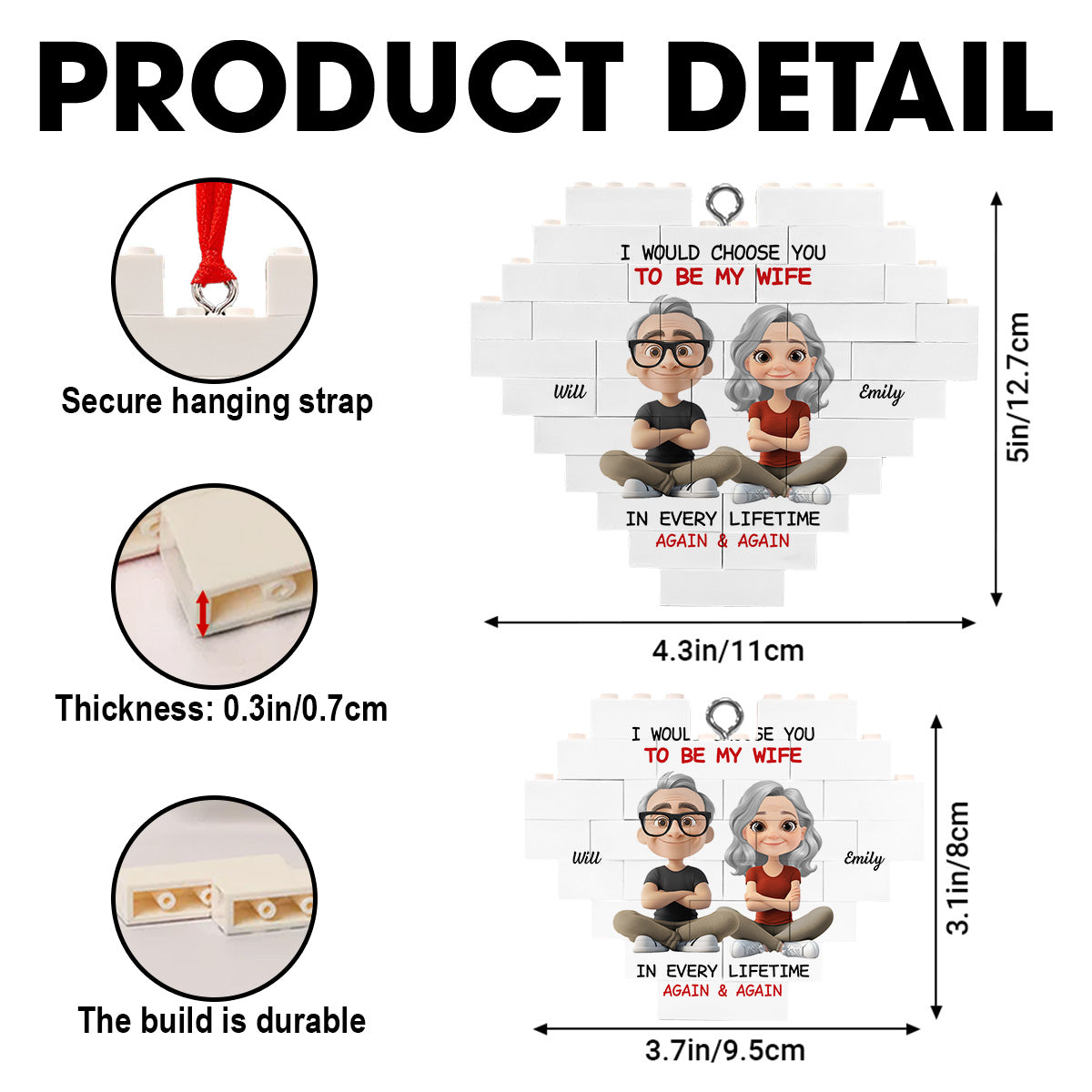 Always Choose You - Personalized Custom Heart Puzzle Ornament