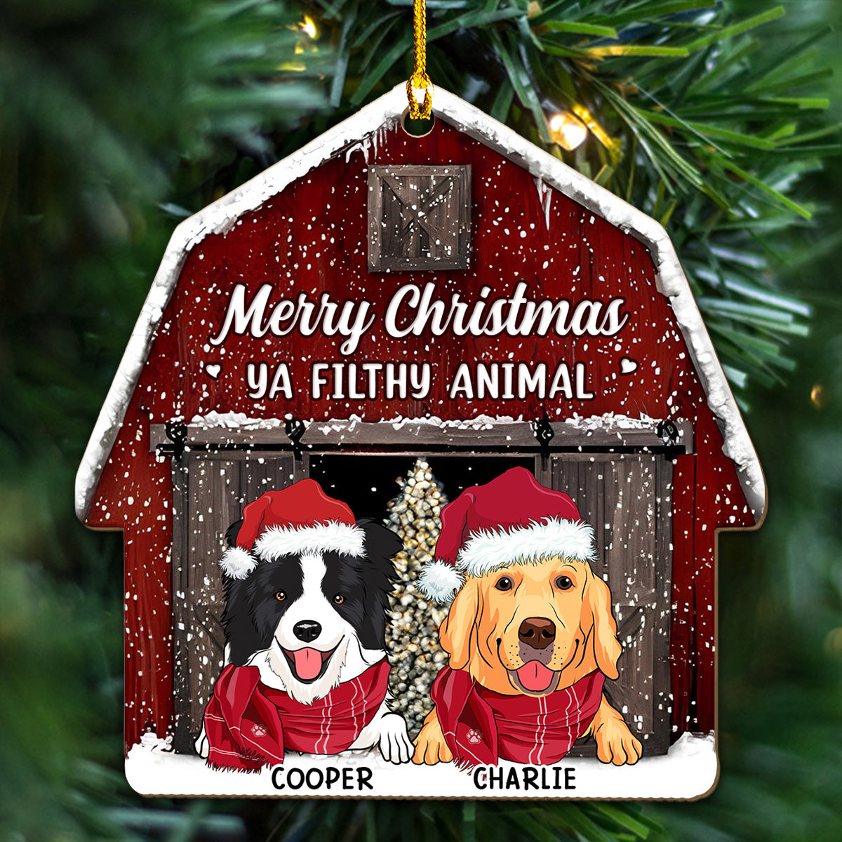 A Furry Little Christmas - Personalized Custom Wood Ornament