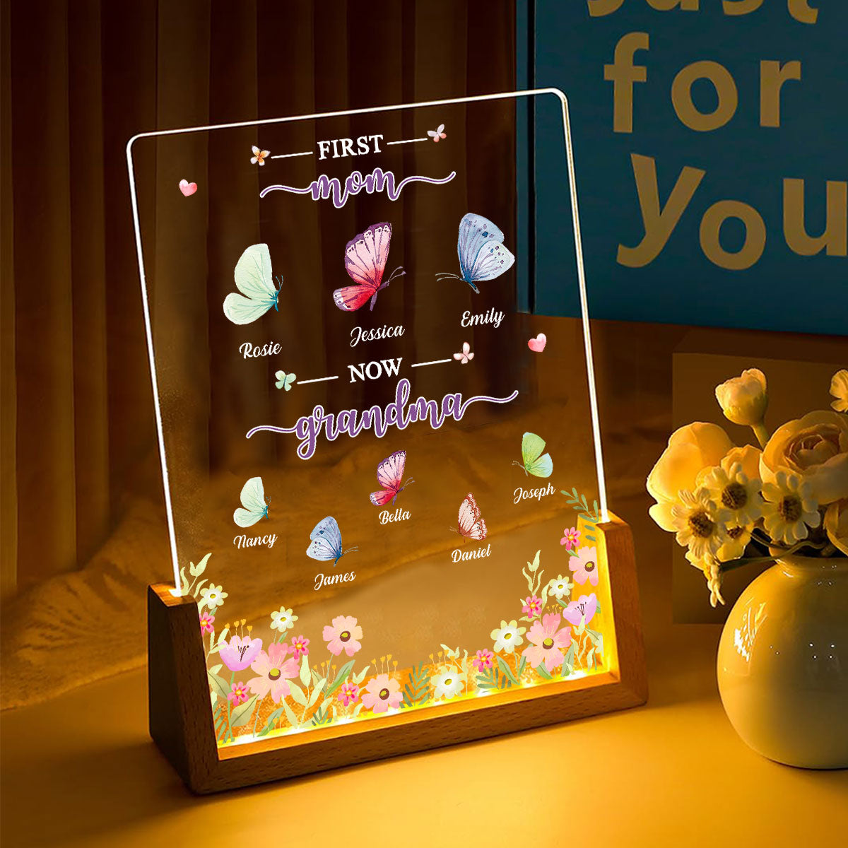 Butterfly Of Nana - Personalized Custom Plaque With Walnut Base