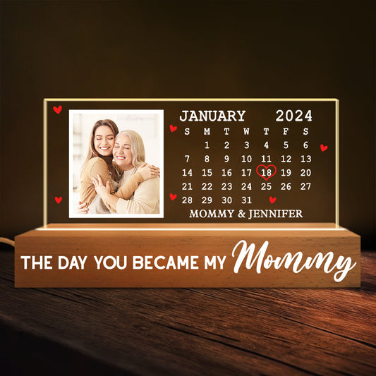 The Days You Became Mom - Personalized Custom Acrylic 3D LED Night Light