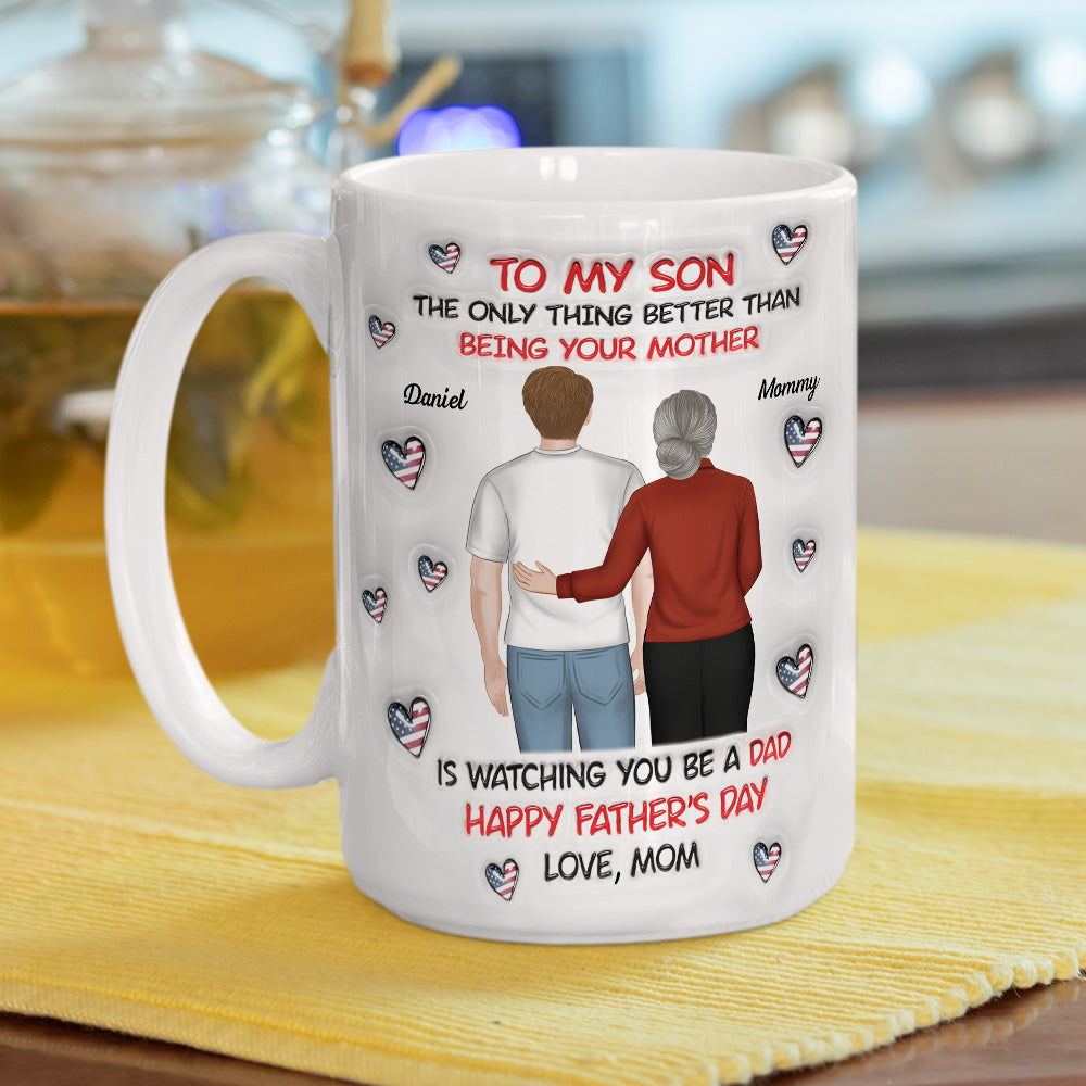 To My Son Backview - Personalized Custom 3D Inflated Effect Mug