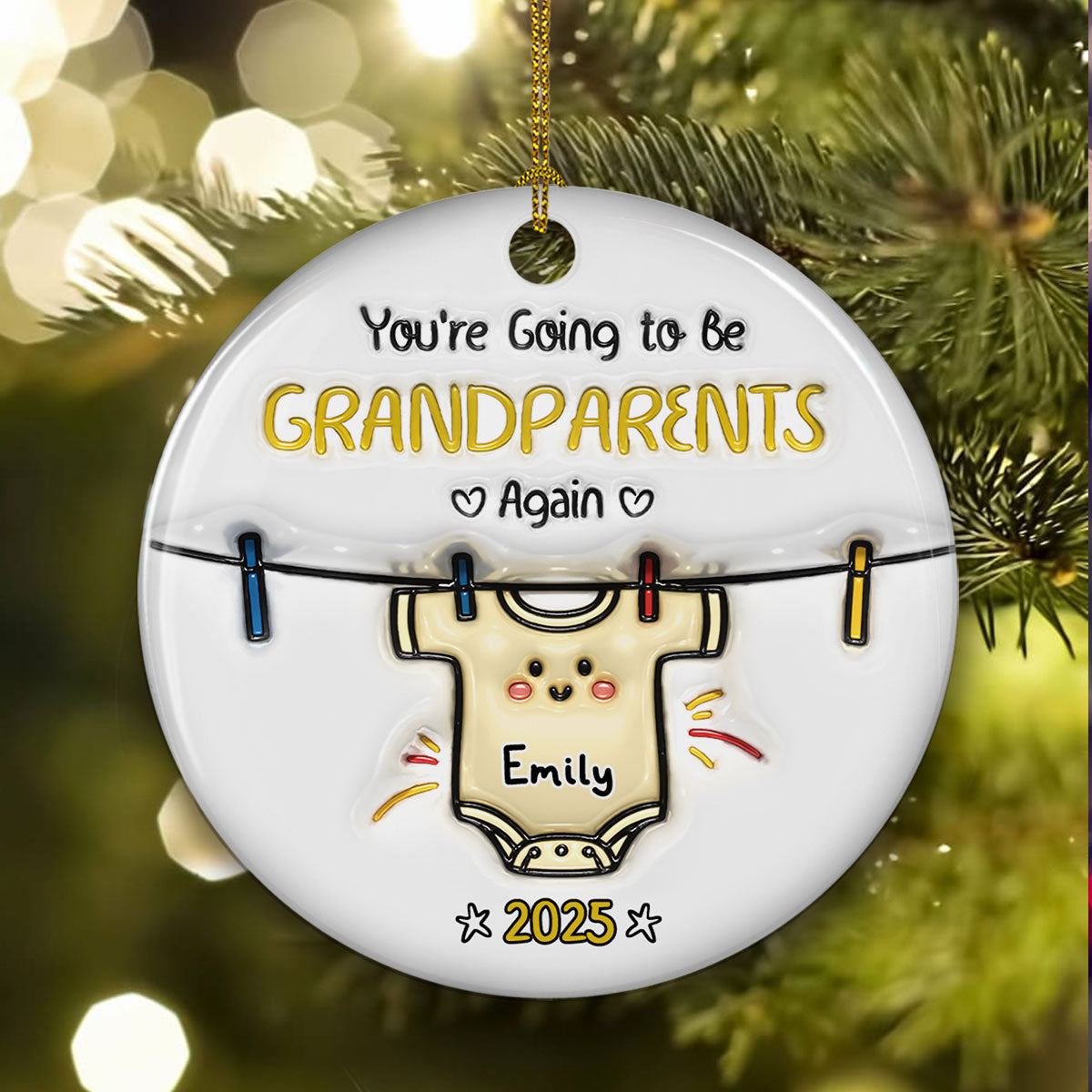 You Are Going To Be Grandparents - Personalized Custom 3D Inflated Ceramic Ornament