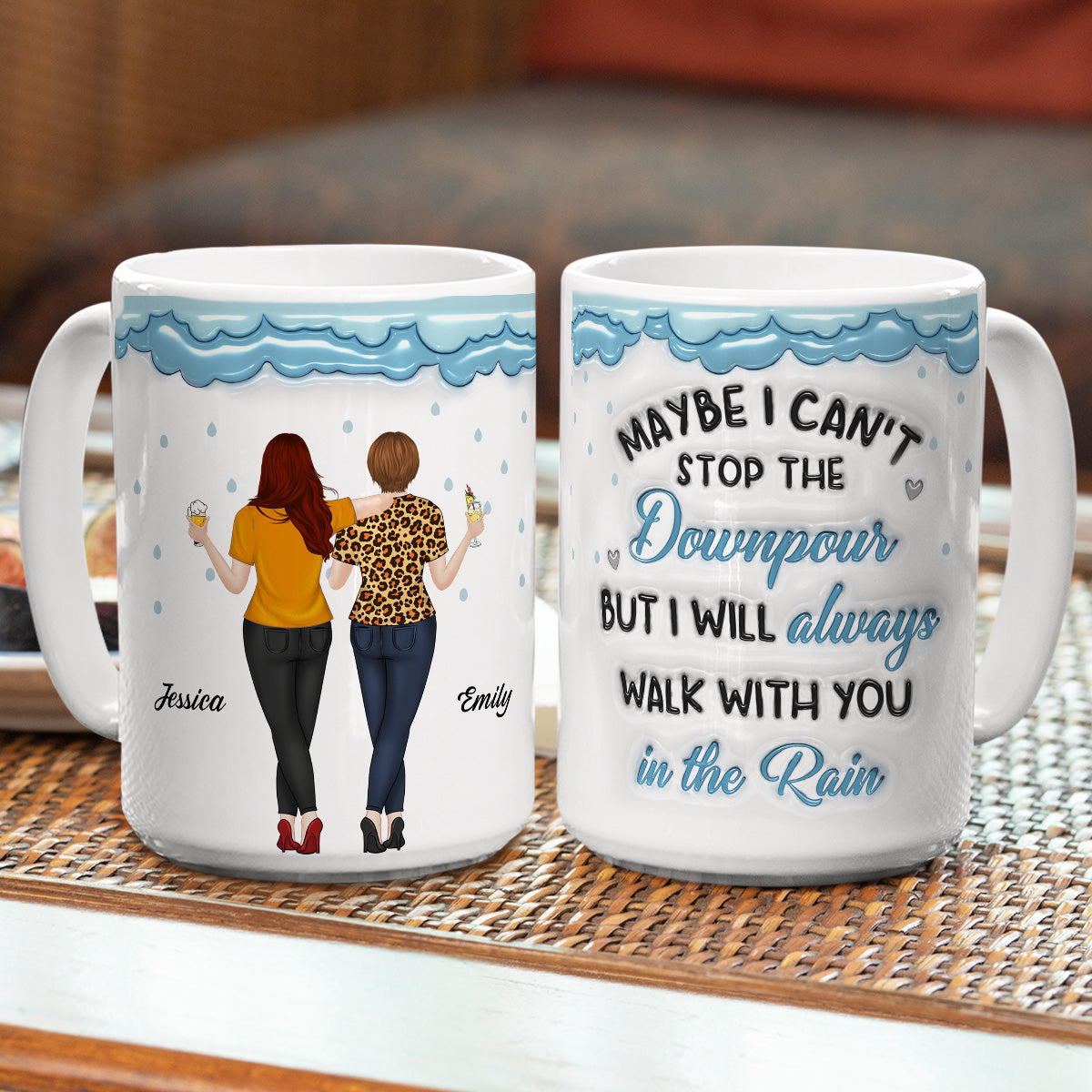 Walk With You In The Rain - Personalized Custom 3D Inflated Effect Mug