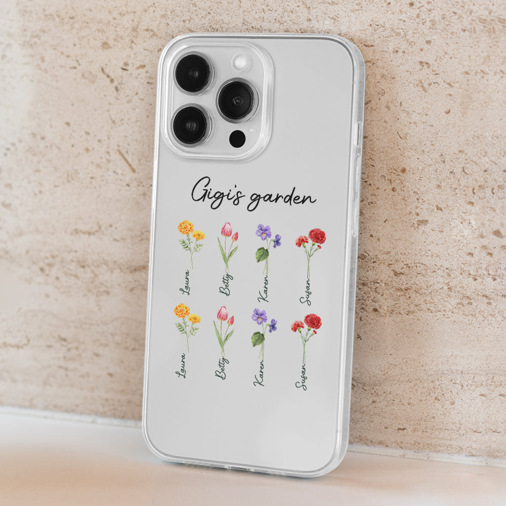 Garden Of Grandma With Birth Month Flowers - Personalized Custom Phone Case