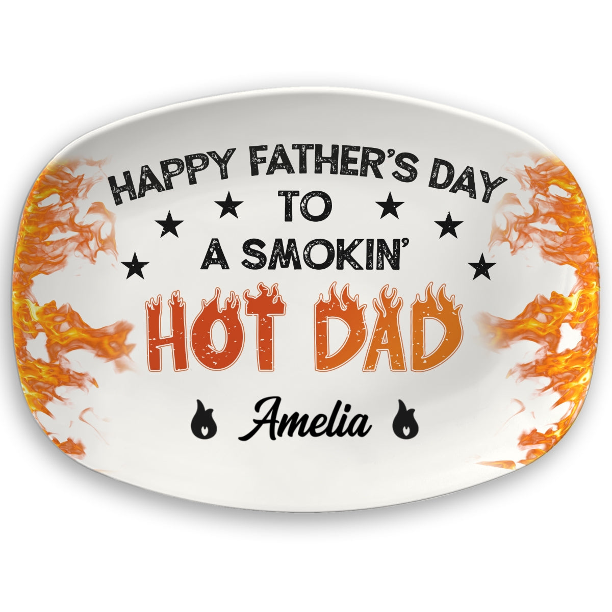 Hot On The Grill Dad - Personalized Custom Platter