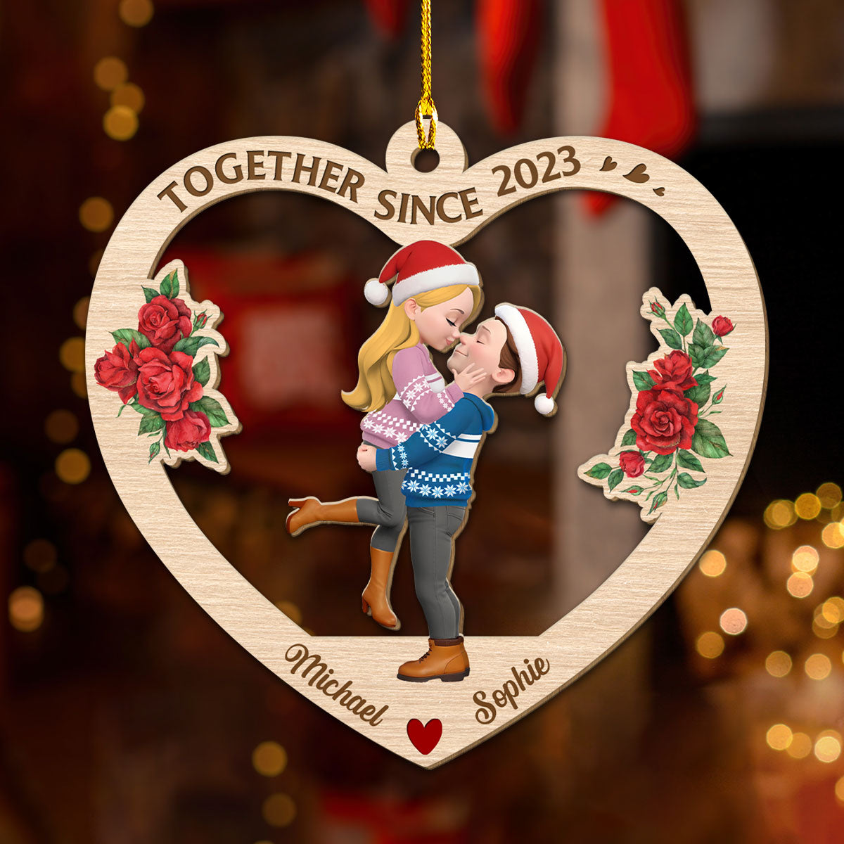 Our Love Story Ornament - Personalized Custom Wood Ornament