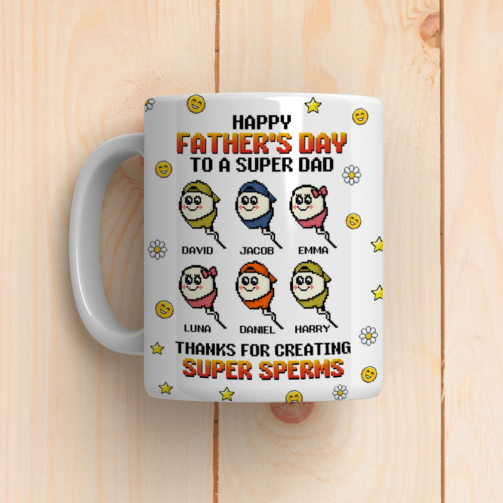Thanks To Super Dad - Personalized Custom Coffee Mug