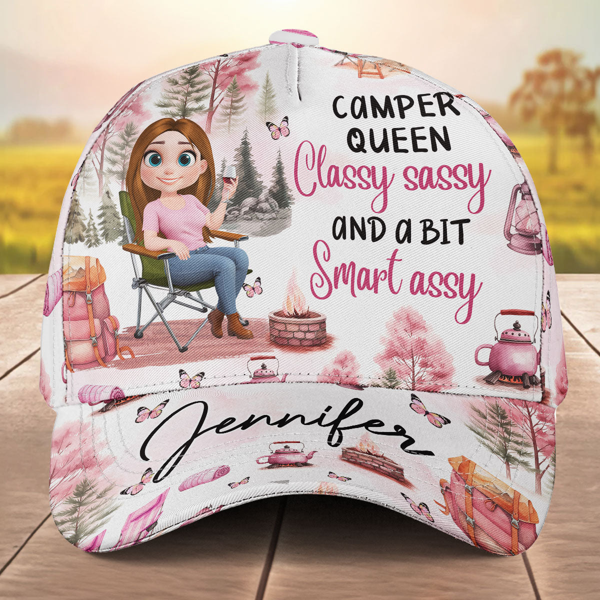 Queen Of Sass And Camps - Personalized Custom Classic Cap