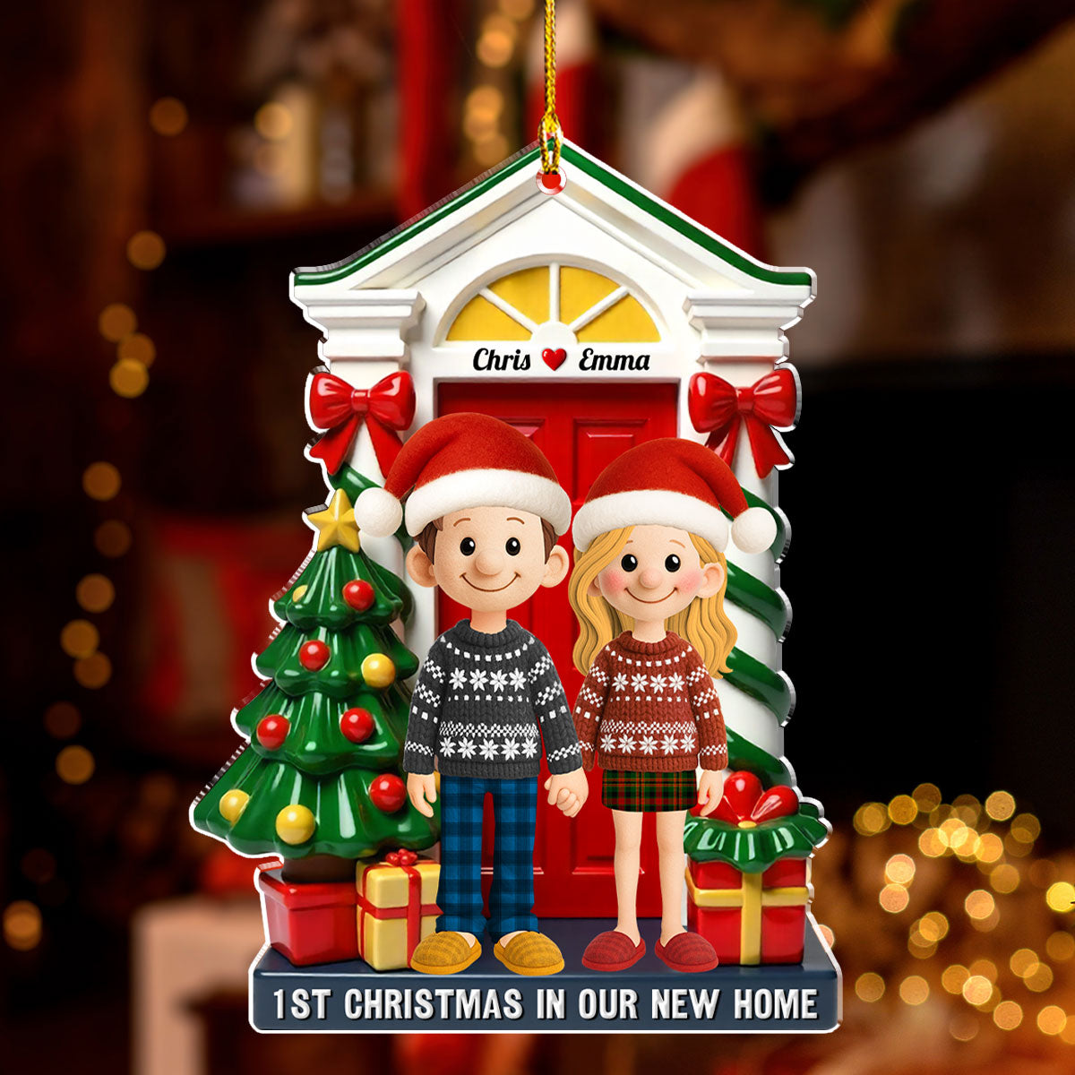 1st Christmas In Our New Home - Personalized Custom 3D Effect Acrylic Ornament