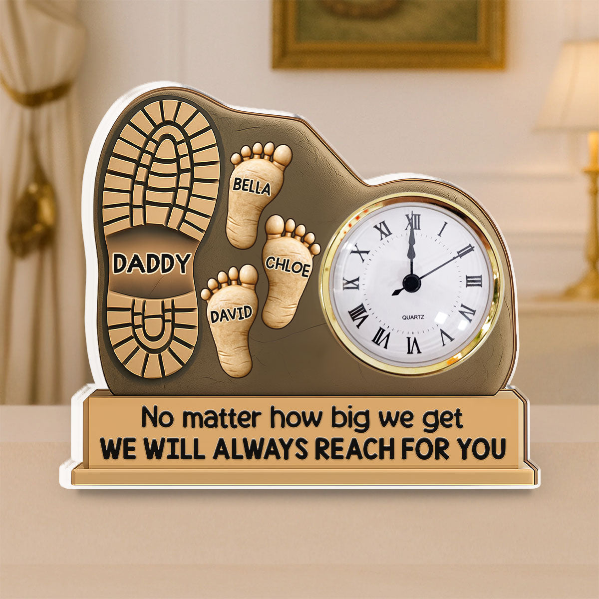 We Will Always Reach For You - Personalized Custom Acrylic Desk Clock Plaque