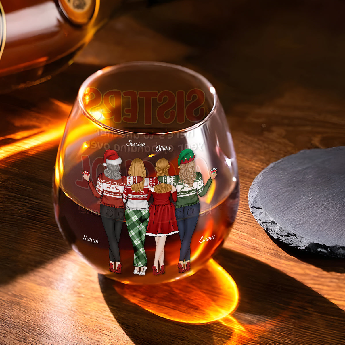 Alcohol Tolerating Christmas - Personalized Custom Wine Glass