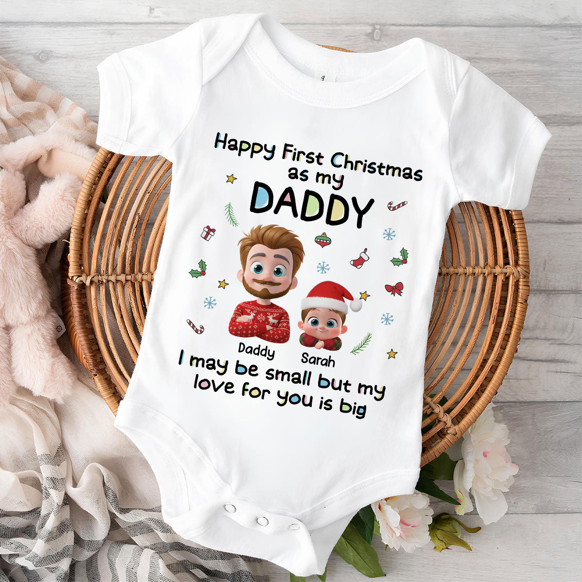 First Christmas With Baby - Personalized Custom Baby Onesie