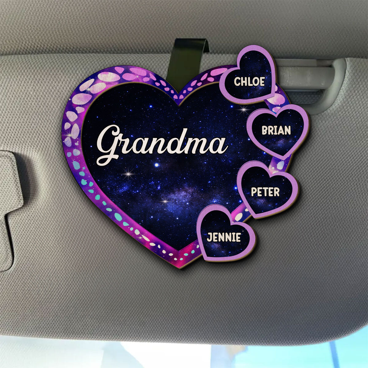 Grandma Belongs To - Personalized Custom Car Visor Clip
