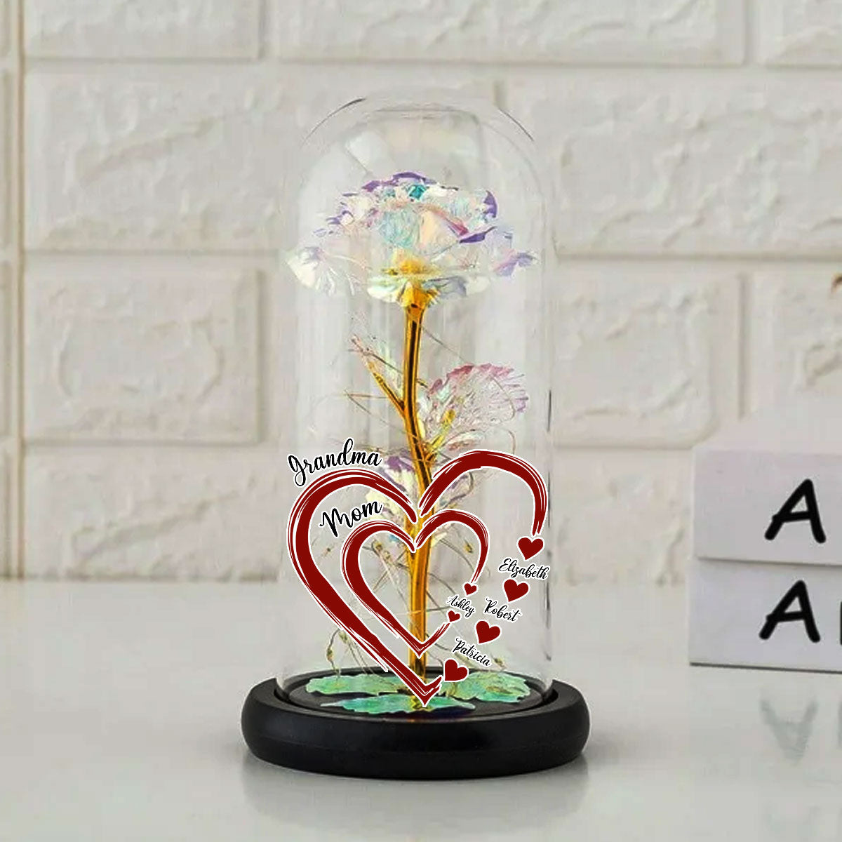 Sweethearts Of Mom - Personalized Custom Sparkly Rose