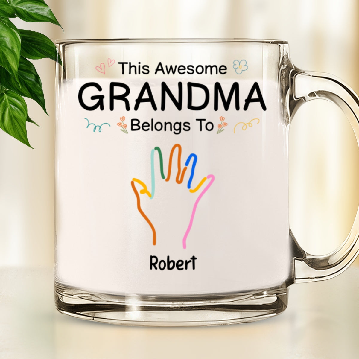 Glass This Awesome Mom Grandma Belongs To - Personalized Custom Glass Mug