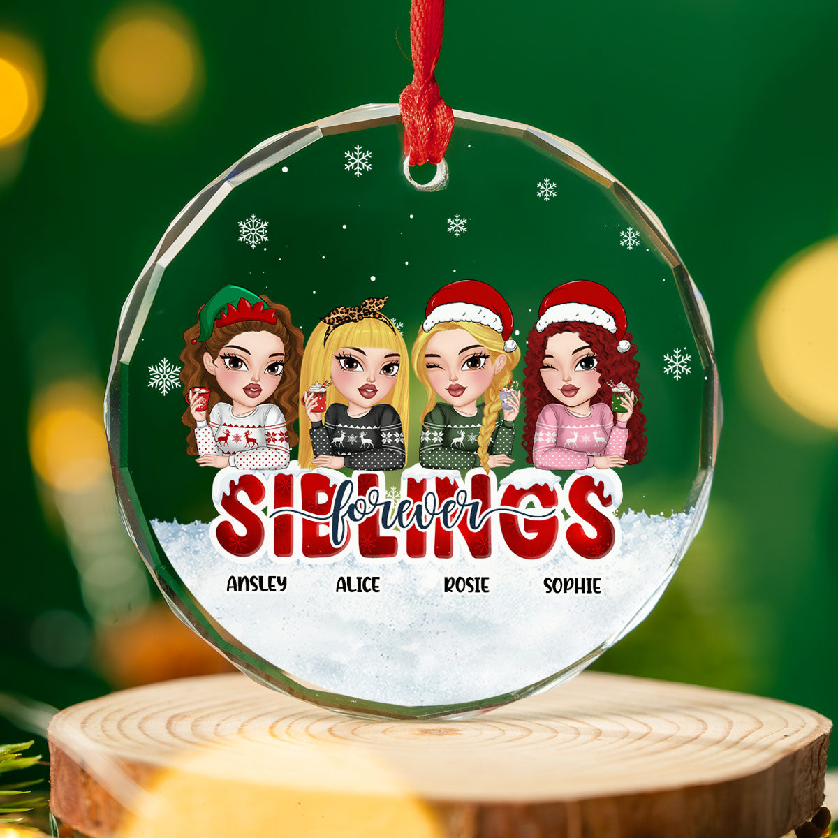 Forever Be My Bestie - Personalized Custom Glass Ornament