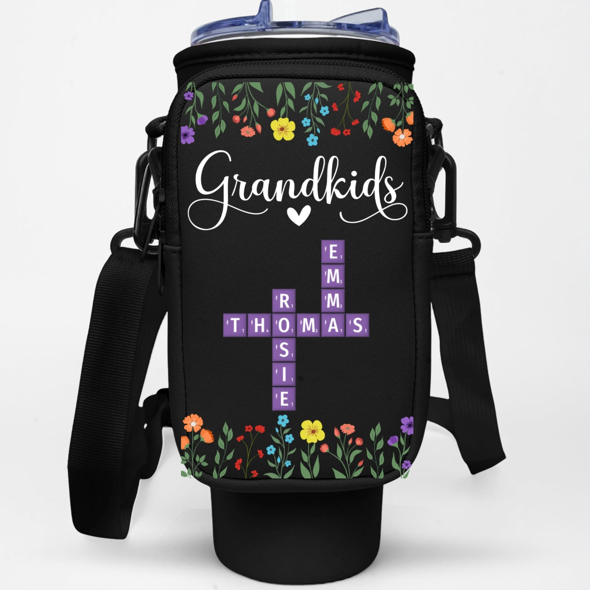 Love My Grandkids Crossword - Personalized Custom 40oz Water Bottle Carrier Bag