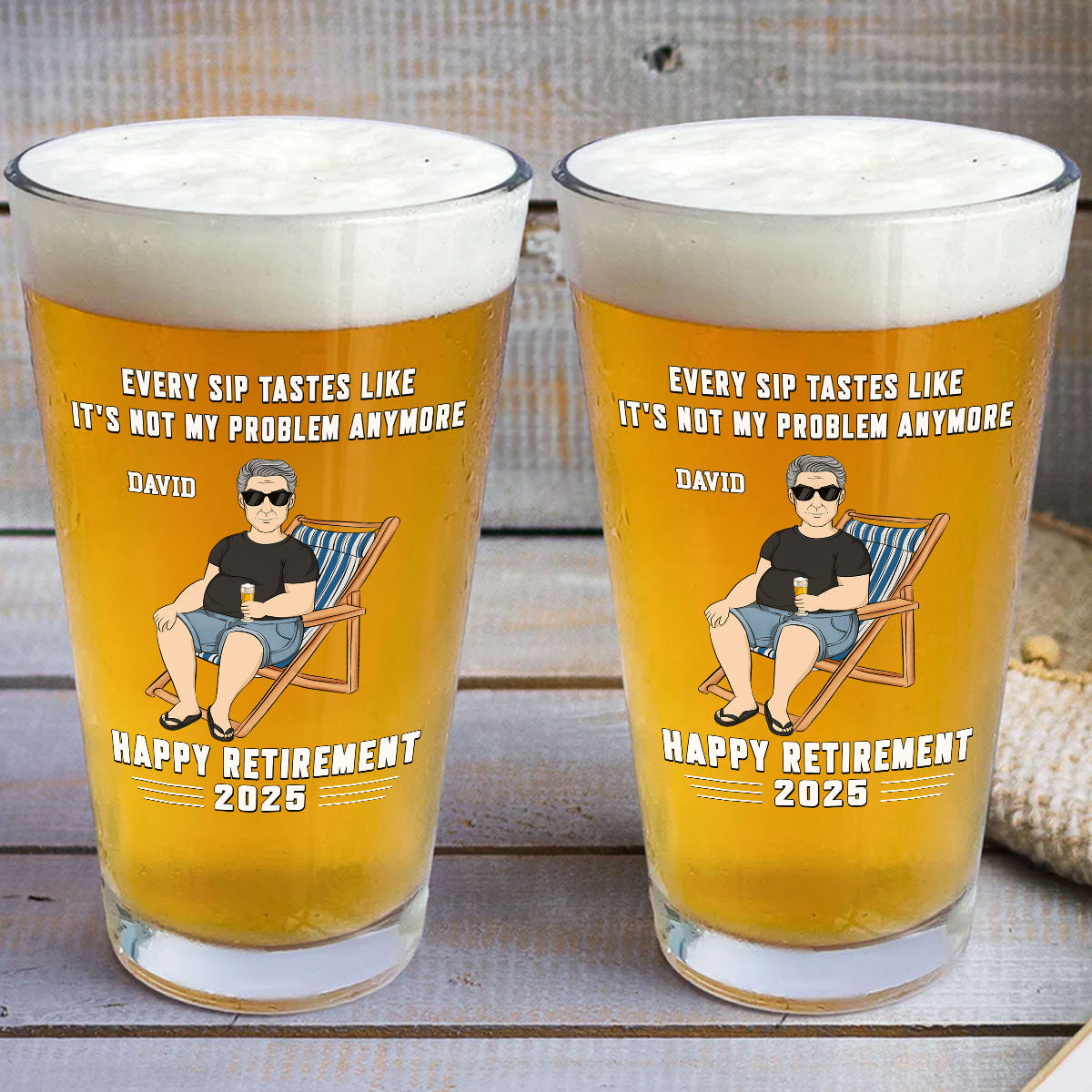 Not My Problem Anymore - Personalized Custom Beer Glass