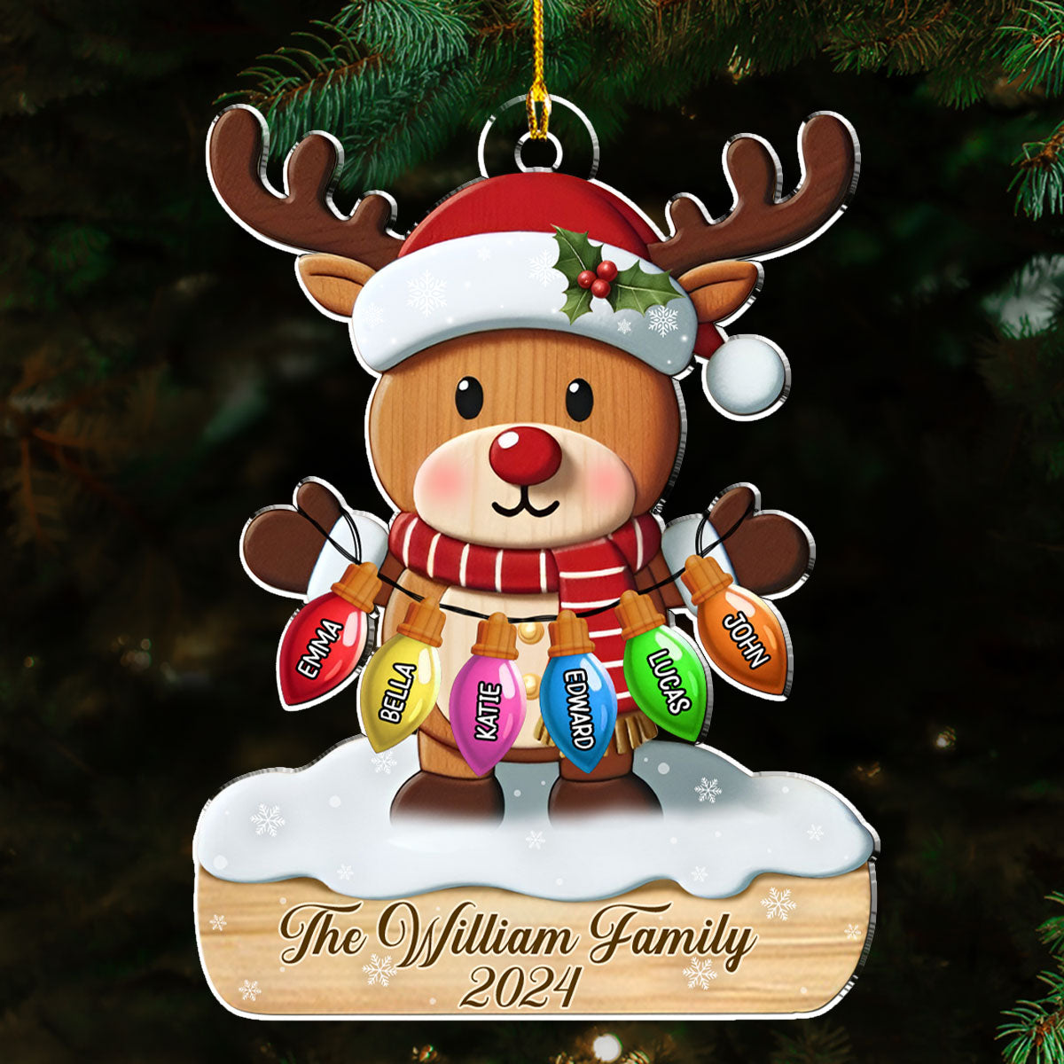 Family Bulb - Personalized Custom Acrylic Ornament