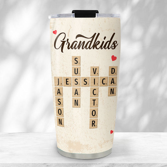 Love My Grandkids Crossword Puzzle - Personalized Custom Tumbler