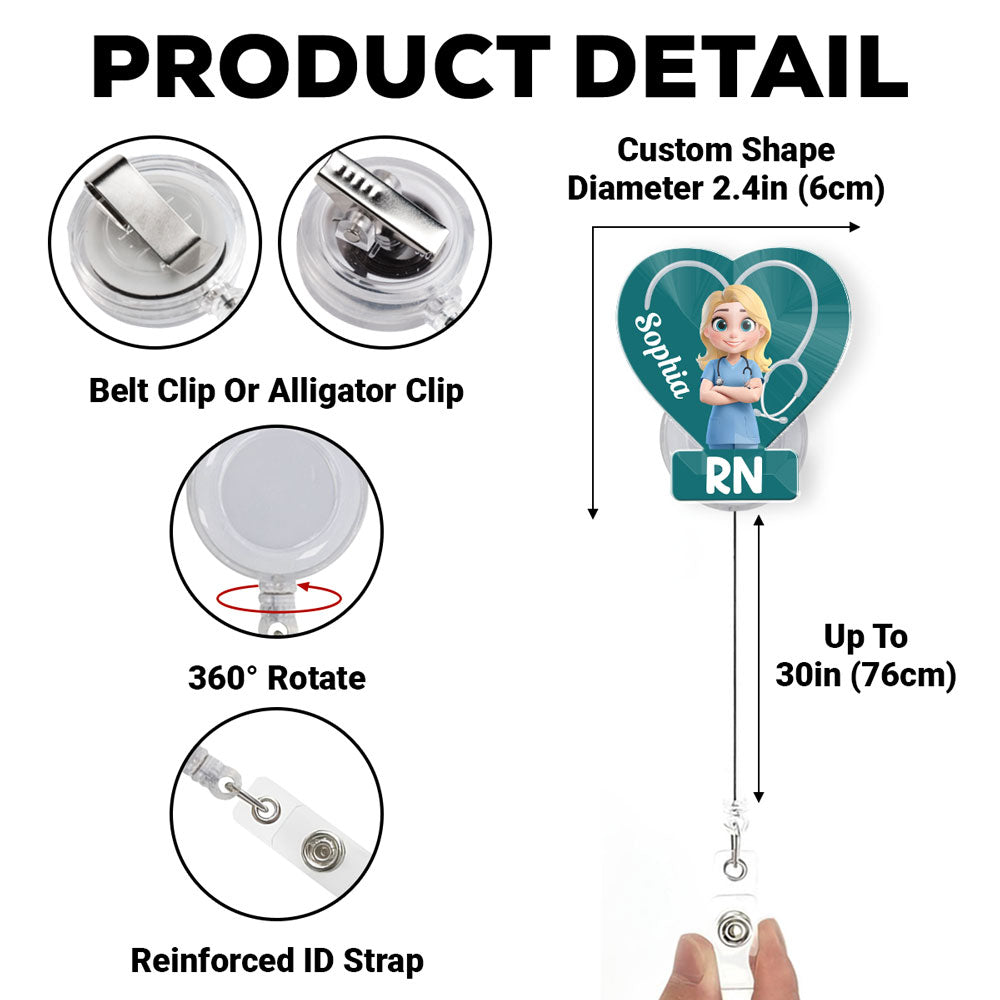 Love Nurse Life - Personalized Custom Acrylic Badge Reel