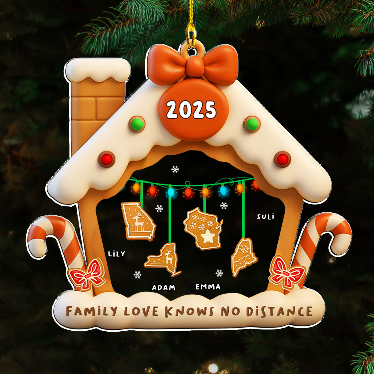 Gingerbread Home Across The Mile - Personalized Custom Acrylic Ornament