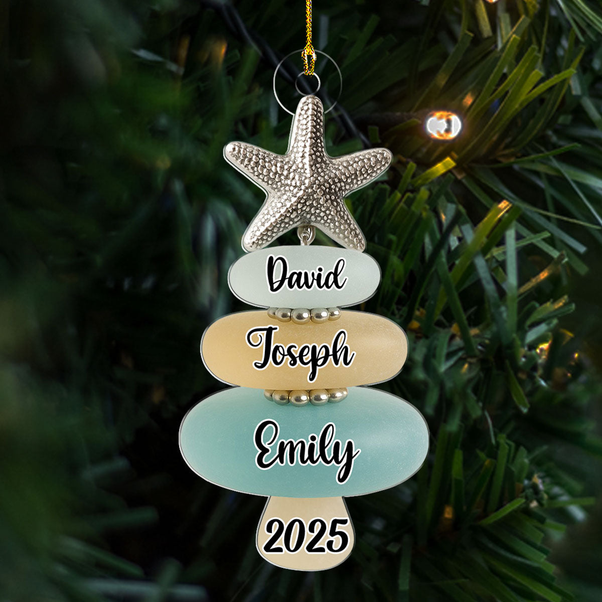 Sea Glass Christmas Tree - Personalized Custom Acrylic Ornament